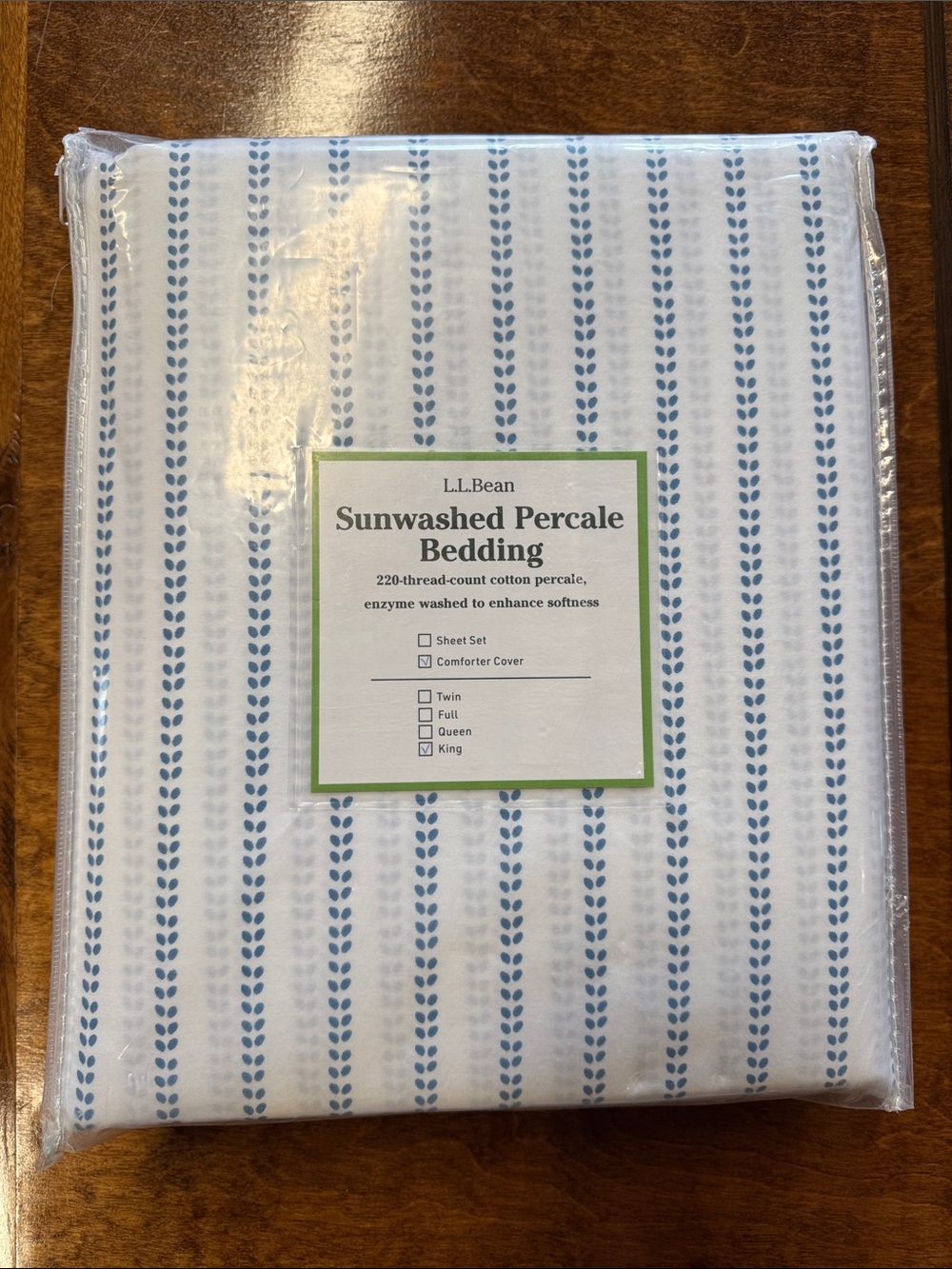 L.L. Bean White Percale Bedding Comforter Cover